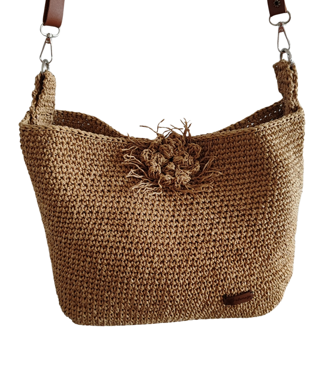 KAĞIT İP PÜSKÜL DETAYLI ÇAPRAZ ÇANTA